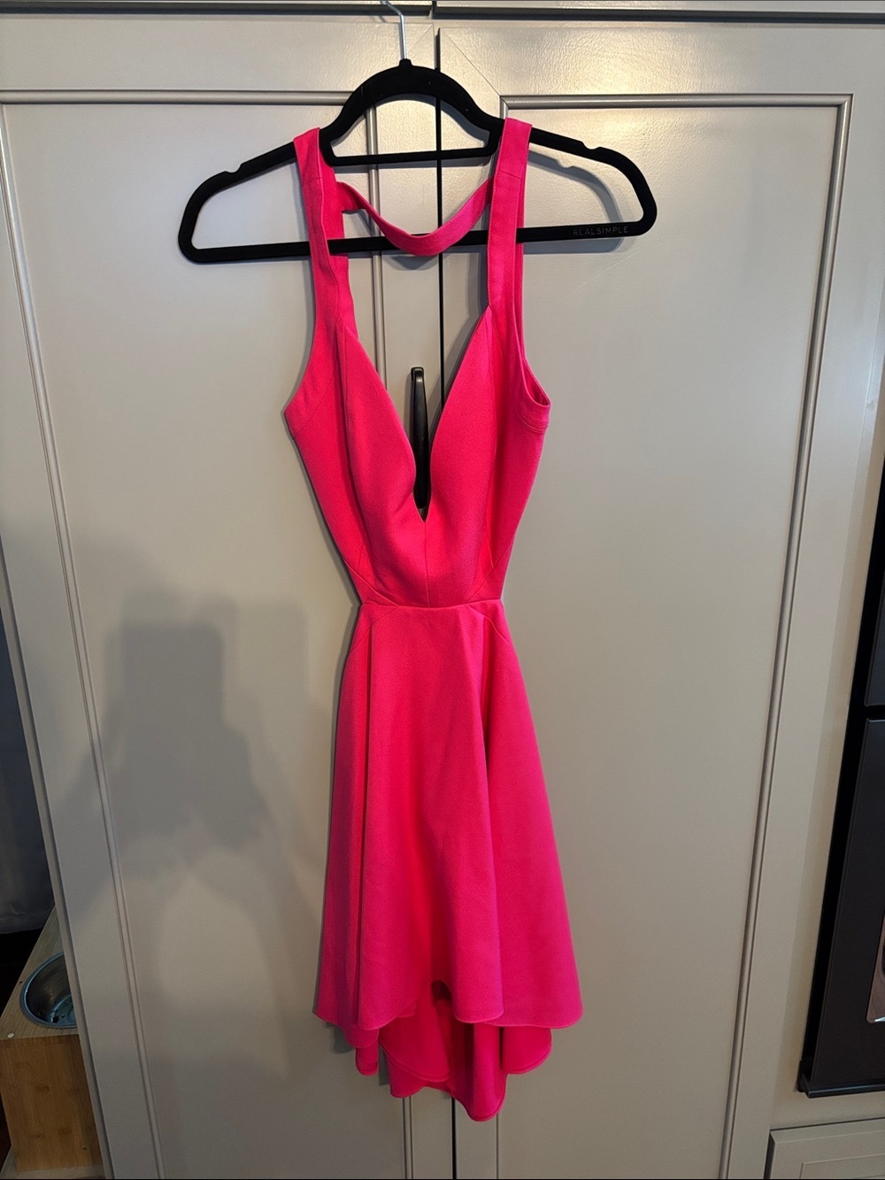 NBD x The Naven Twins hot pink mini skater dress. Sz L